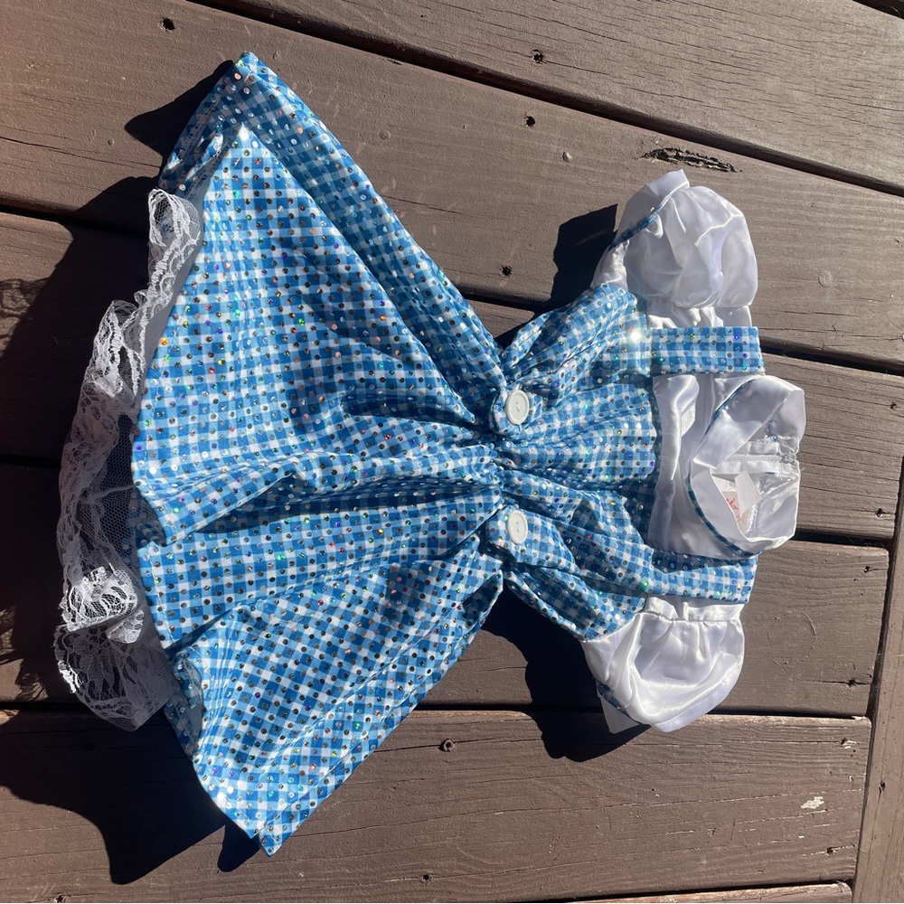 Dorothy Toddler Costume Dress Blue Gingham Wizard of Oz Halloween Costume - Picture 14 of 17